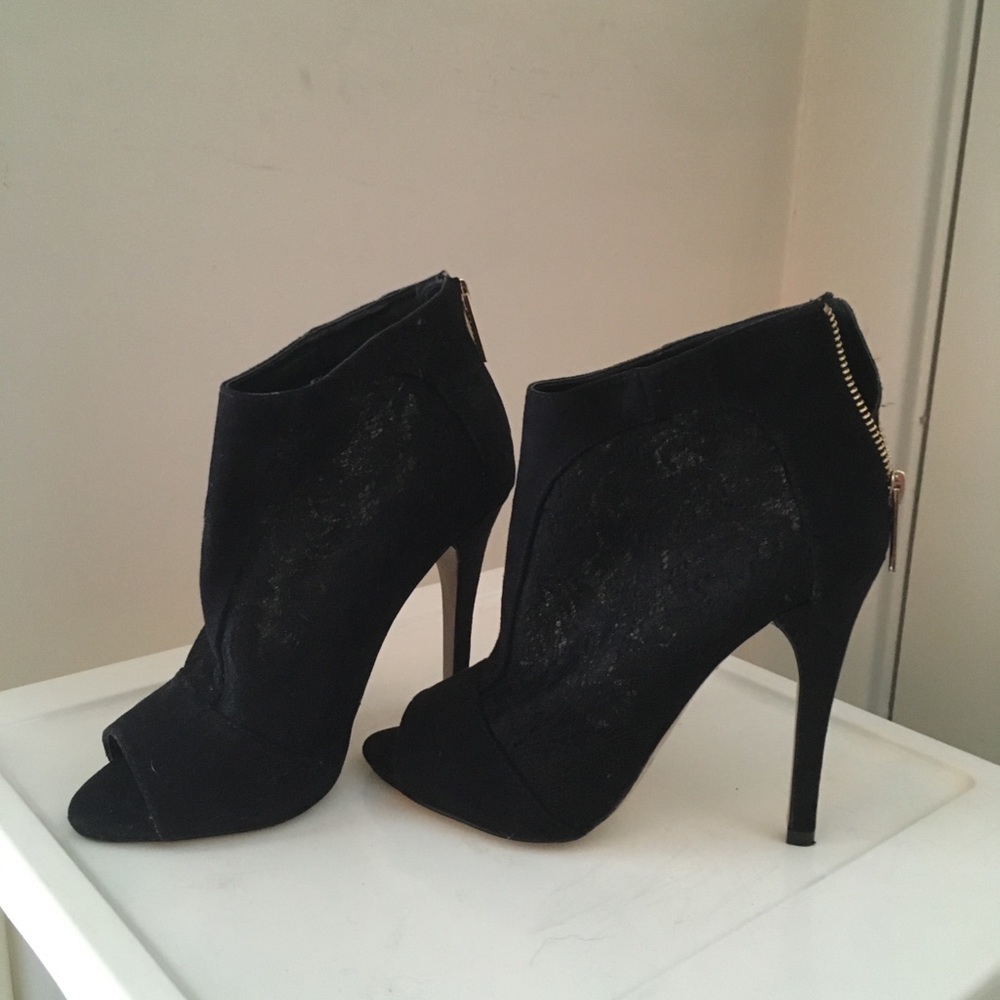 Peep toe ankle boots